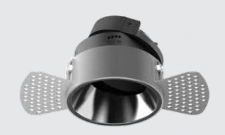 Zambelis Lights Trimless LED Unadjustable Σποτ Οροφής 1xGU10 Αλουμίνιο Λευκό/Chrome